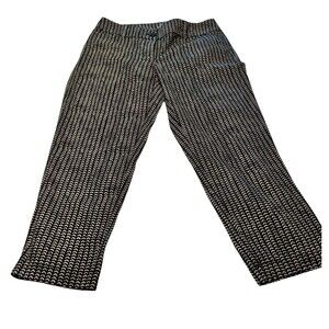 Ann Taylor LOFT Pants Women's 4 Curvy Crop Cropped Capri Black White Pattern